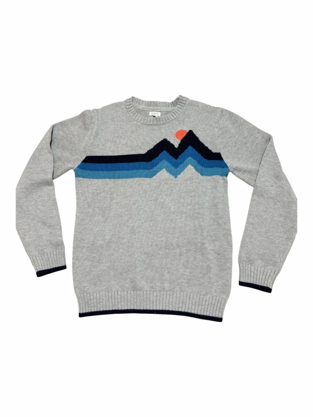 Gymboree Boys Mountain Intarsia Sweater Cotton Gray Blue NWT Size L 10-12